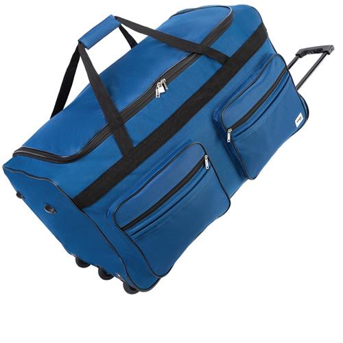 Deuba XXL Reistas Donker blauw met trolley-functie 3 wielen 160 LITER 85x43x44cm