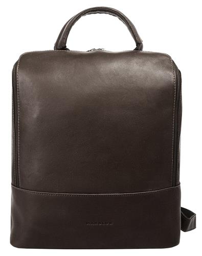 HAROLD'S Leren Vrije tijd rugzak Rugzak met laptopvak Campo U-City-Backpack Brown Donkerbruin
