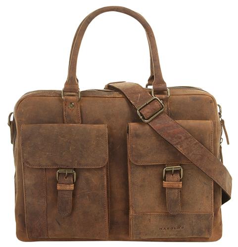 Harold's Antic Collectie Aktetas Leder 40cm Laptopcompartiment