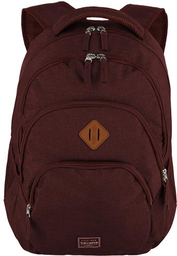 travelite Vrije tijd rugzak Rugzak met laptopvak Basic Melange Backpack 22L Bordeaux Rood