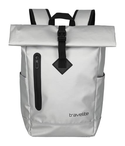 travelite Vrije tijd rugzak Rugzak Basics Roll-Up Backpack Plane 19L Silver Zilverkleurig